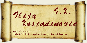 Ilija Kostadinović vizit kartica